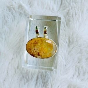 Fossil Coral Pendant in 925 Sterling Silver